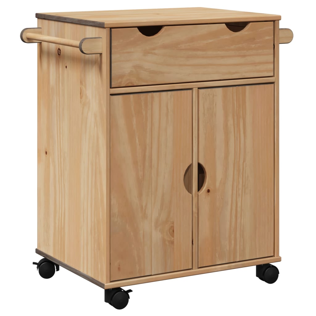 vidaXL Carrello da Cucina OTTA 59x45x80 cm in Legno Massello di Pino