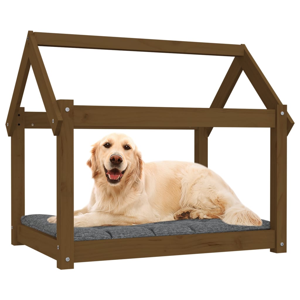 vidaXL Cuccia per Cani Ambra 81x60x70 cm in Legno Massello di Pino