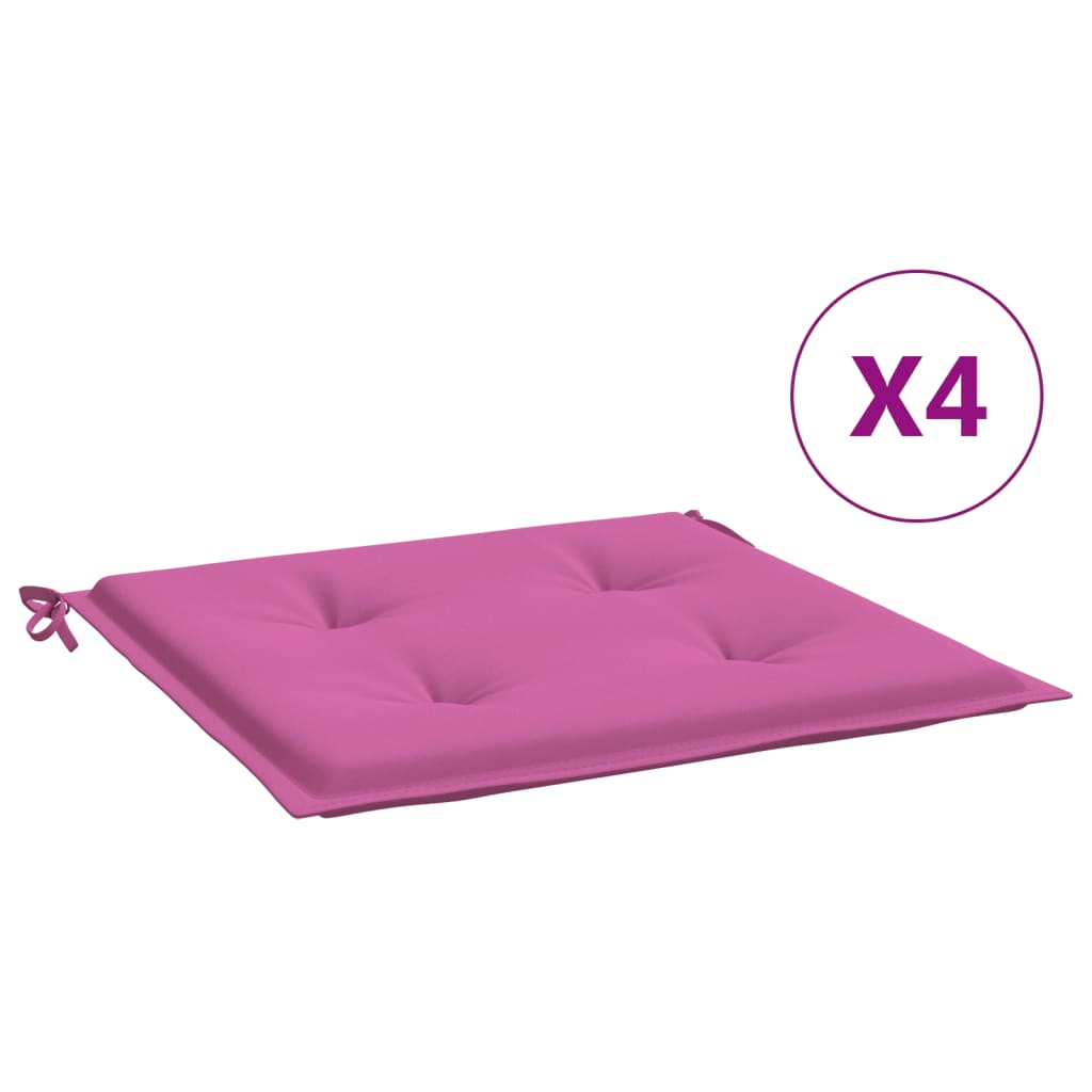 vidaXL Cuscini per Sedia 4 pz Rosa 40x40x3 cm in Tessuto