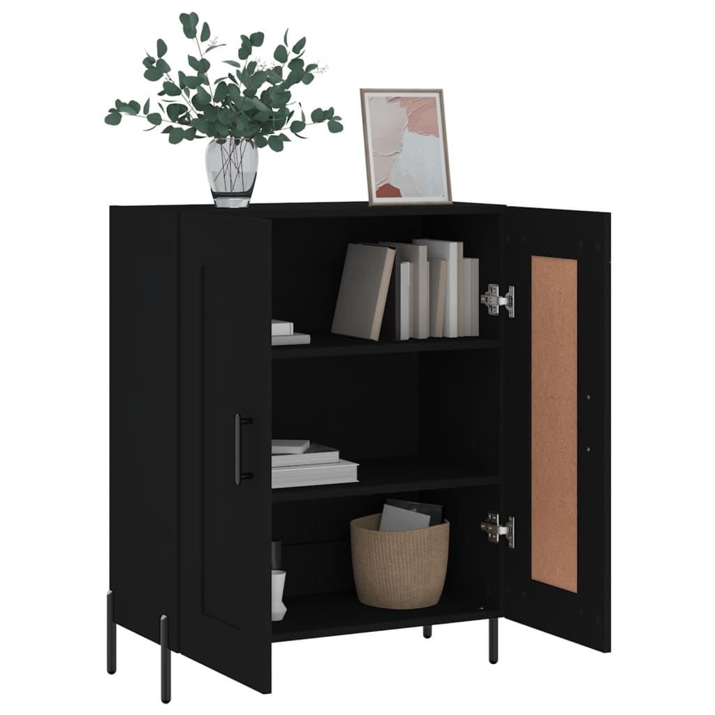 vidaXL Credenza Nera 69,5x34x90 cm in Legno Multistrato