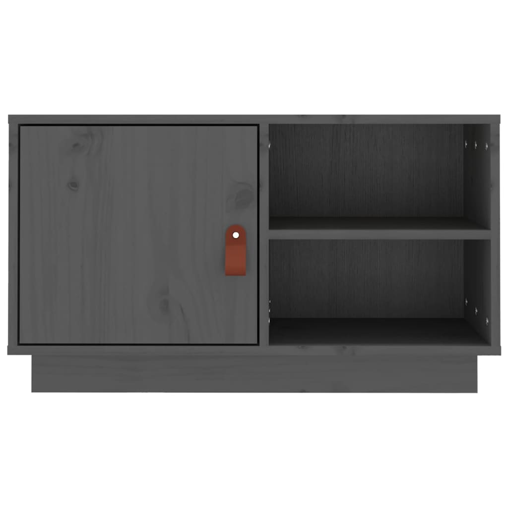 vidaXL Mobile Porta TV Grigio 70x34x40 cm in Legno Massello di Pino