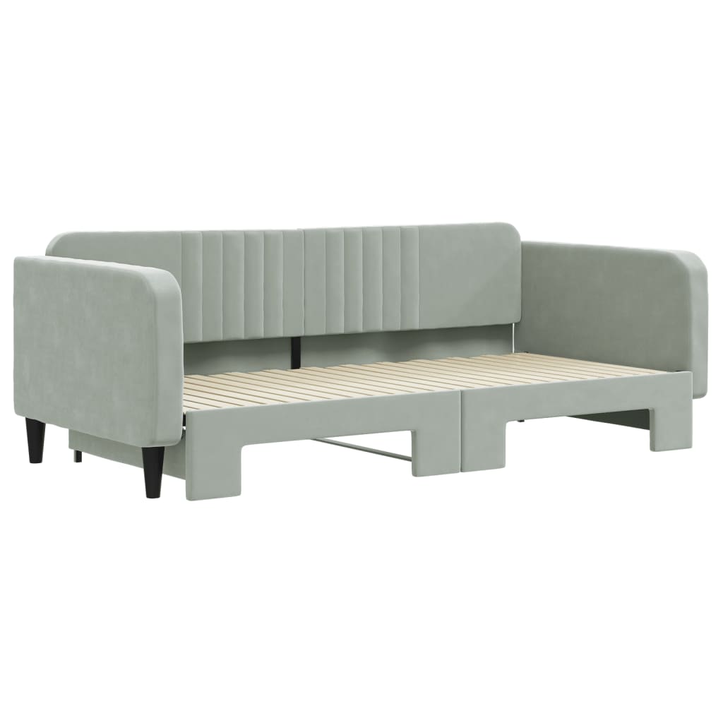 vidaXL Divano Letto con Letto Estraibile Grigio Chiaro 100x200 Velluto