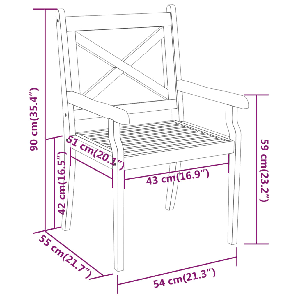 vidaXL Set da Pranzo per Giardino 7 pz in Legno Massello di Acacia