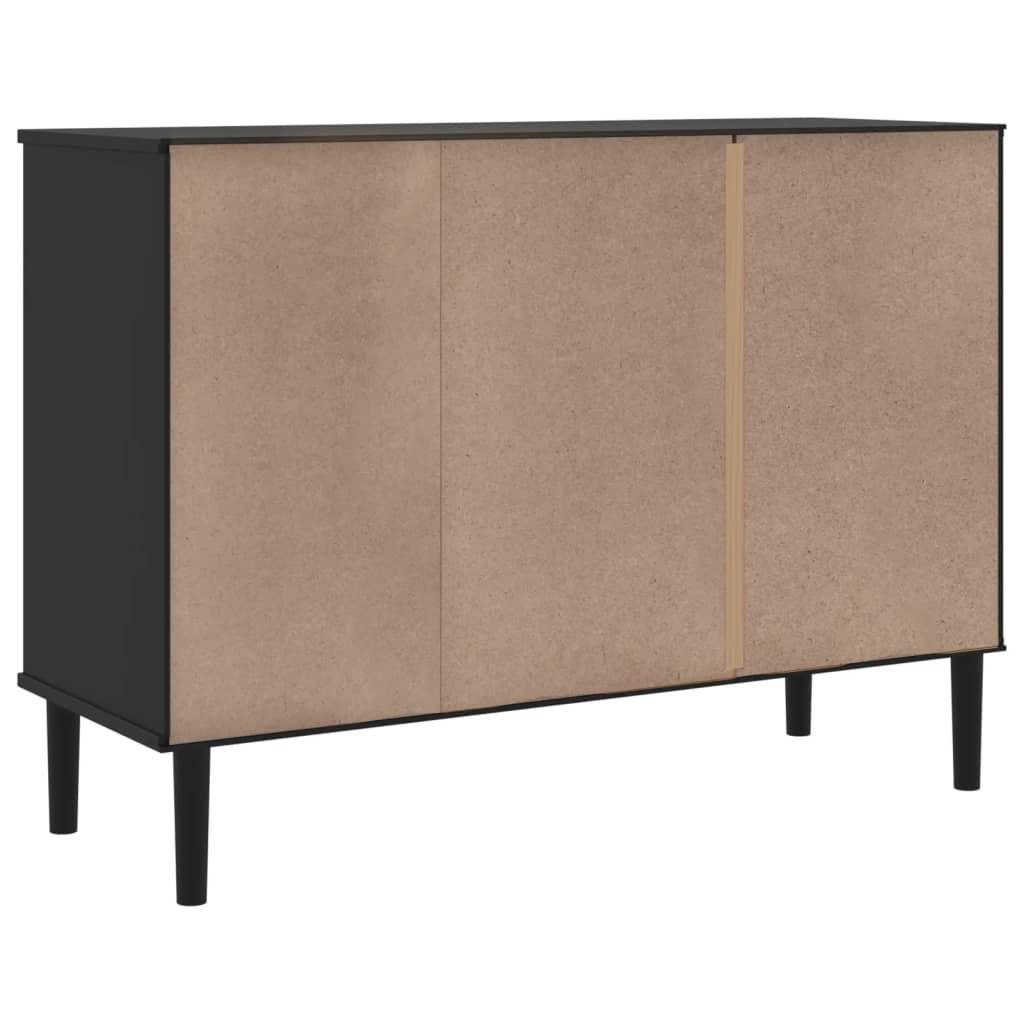 vidaXL Credenza SENJA Aspetto Rattan Nero 112x40x80 cm Massello Pino