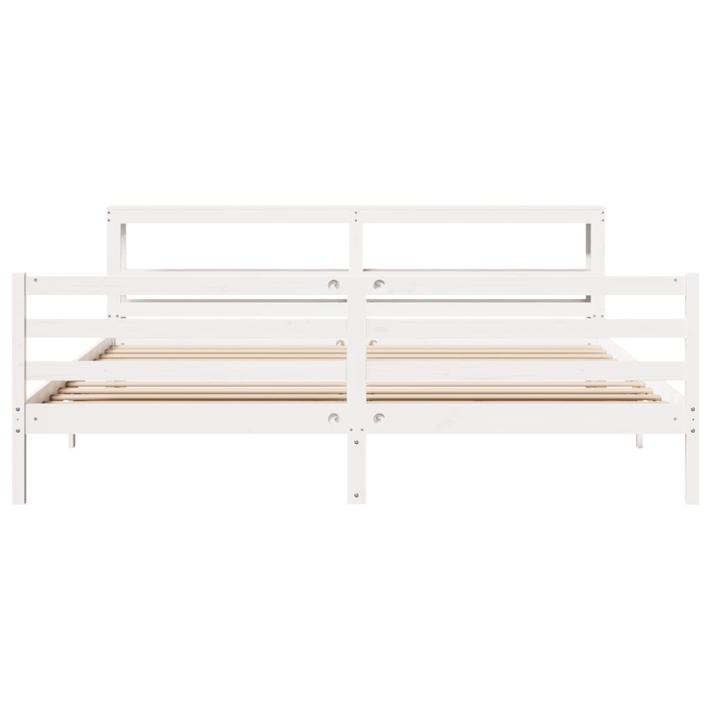 vidaXL Letto senza Materasso Bianco 180x200 cm Legno Massello di Pino