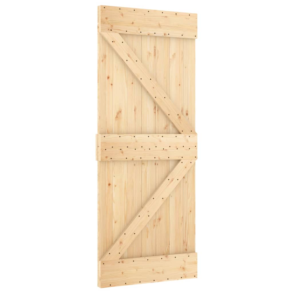 vidaXL Porta Scorrevole con Set Hardware 80x210 cm Legno Massello Pino