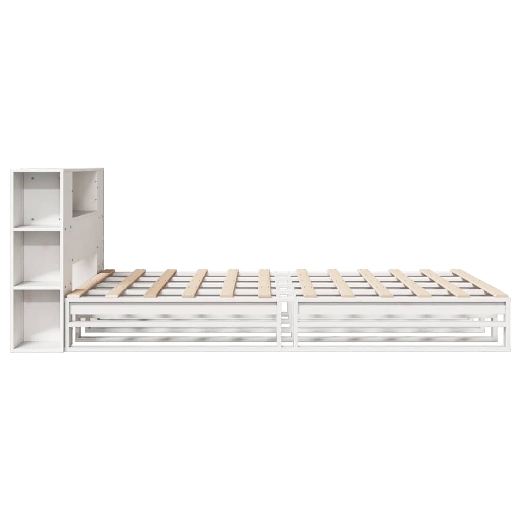 vidaXL Letto Libreria senza Materasso Bianco 120x200 cm Legno Massello