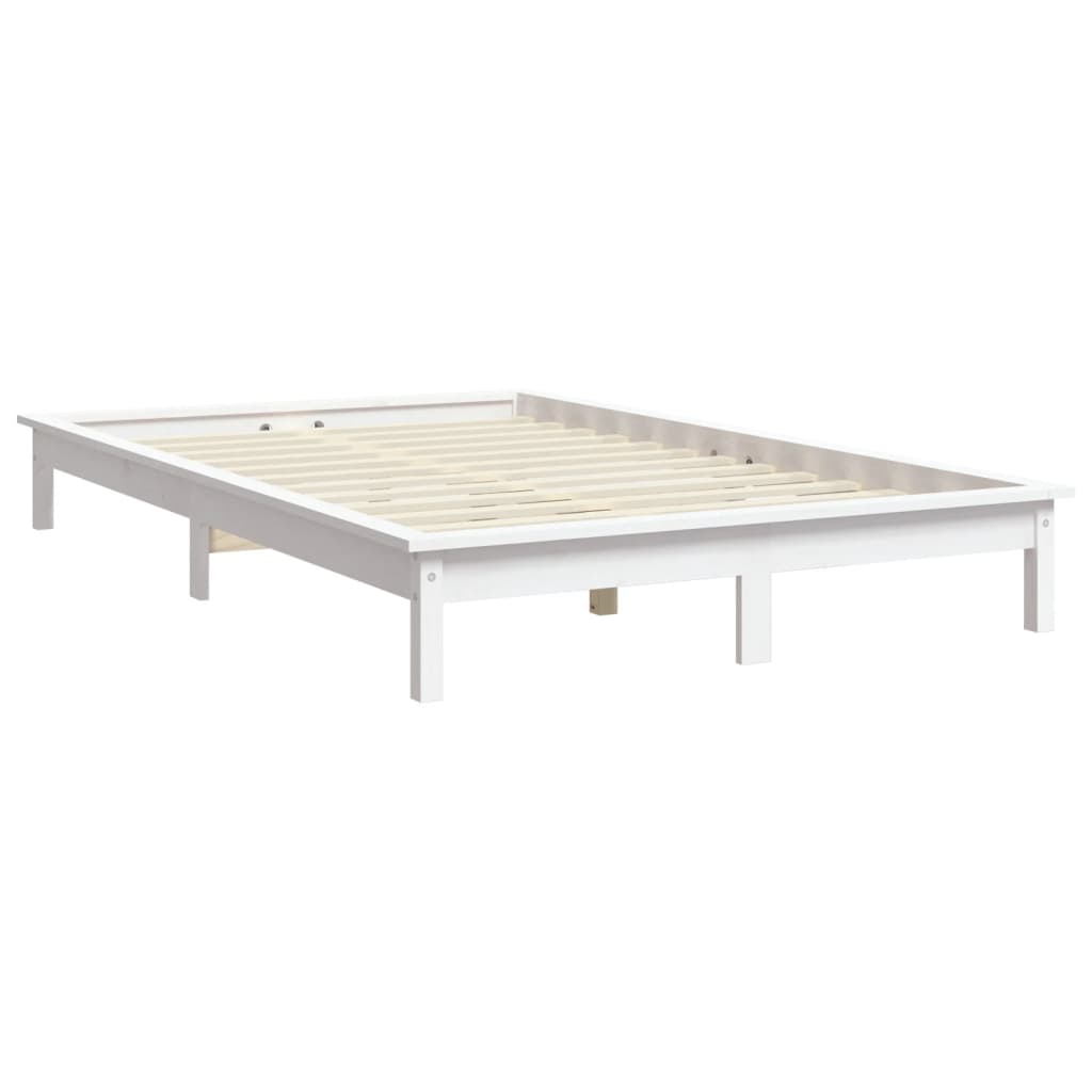 vidaXL Giroletto Bianco 200x200 cm in Legno Massello di Pino