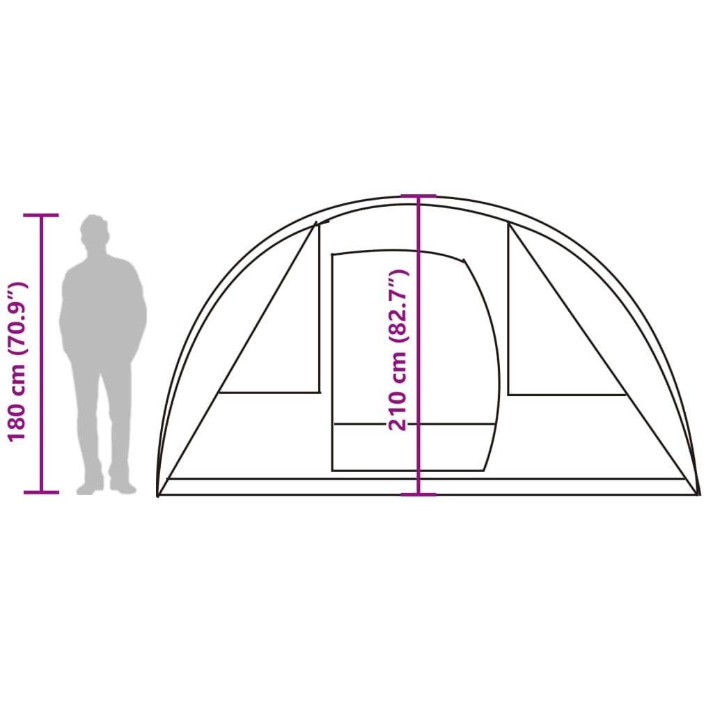 vidaXL Tenda da Campeggio a Tunnel per 5 Persone Blu Impermeabile