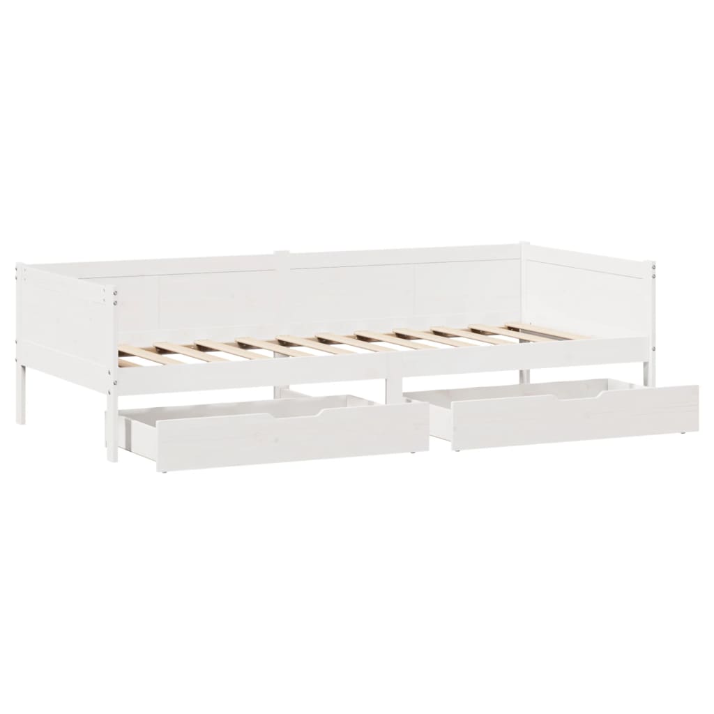 vidaXL Dormeuse con Cassetti Bianco 90x190 cm Legno Massello di Pino