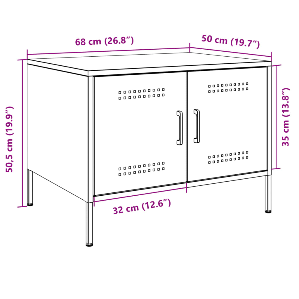 vidaXL Tavolino da Salotto Rosa 68x50x50,5 cm in Acciaio