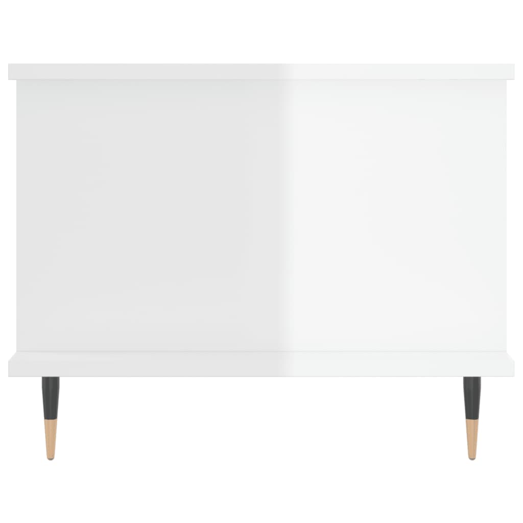 vidaXL Tavolino da Salotto Bianco Lucido 90x50x40 cm Legno Multistrato