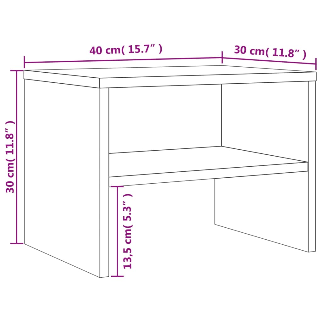 vidaXL Comodini Rovere Marrone 2 pz 40x30x30 cm Legno Multistrato