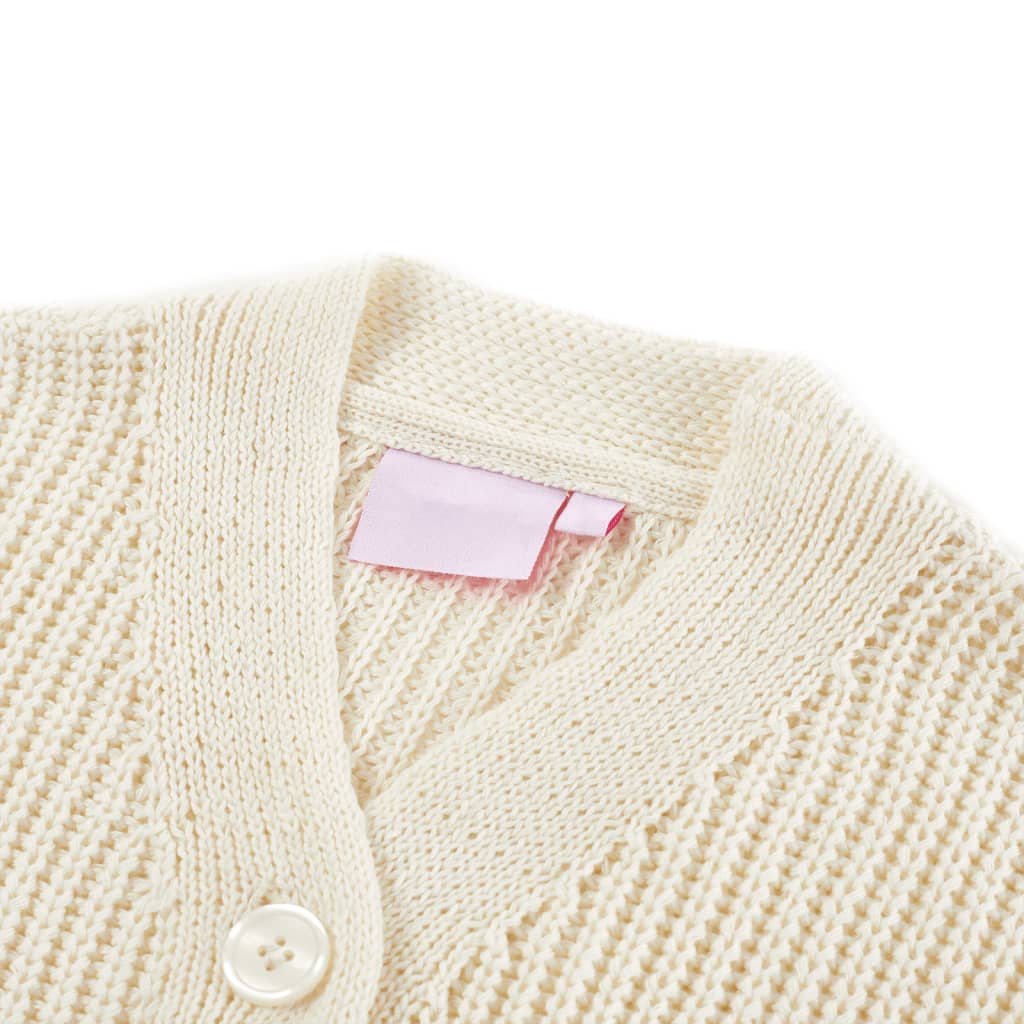 Cardigan da Bambina Lavorato a Maglia Bianco Neve 128