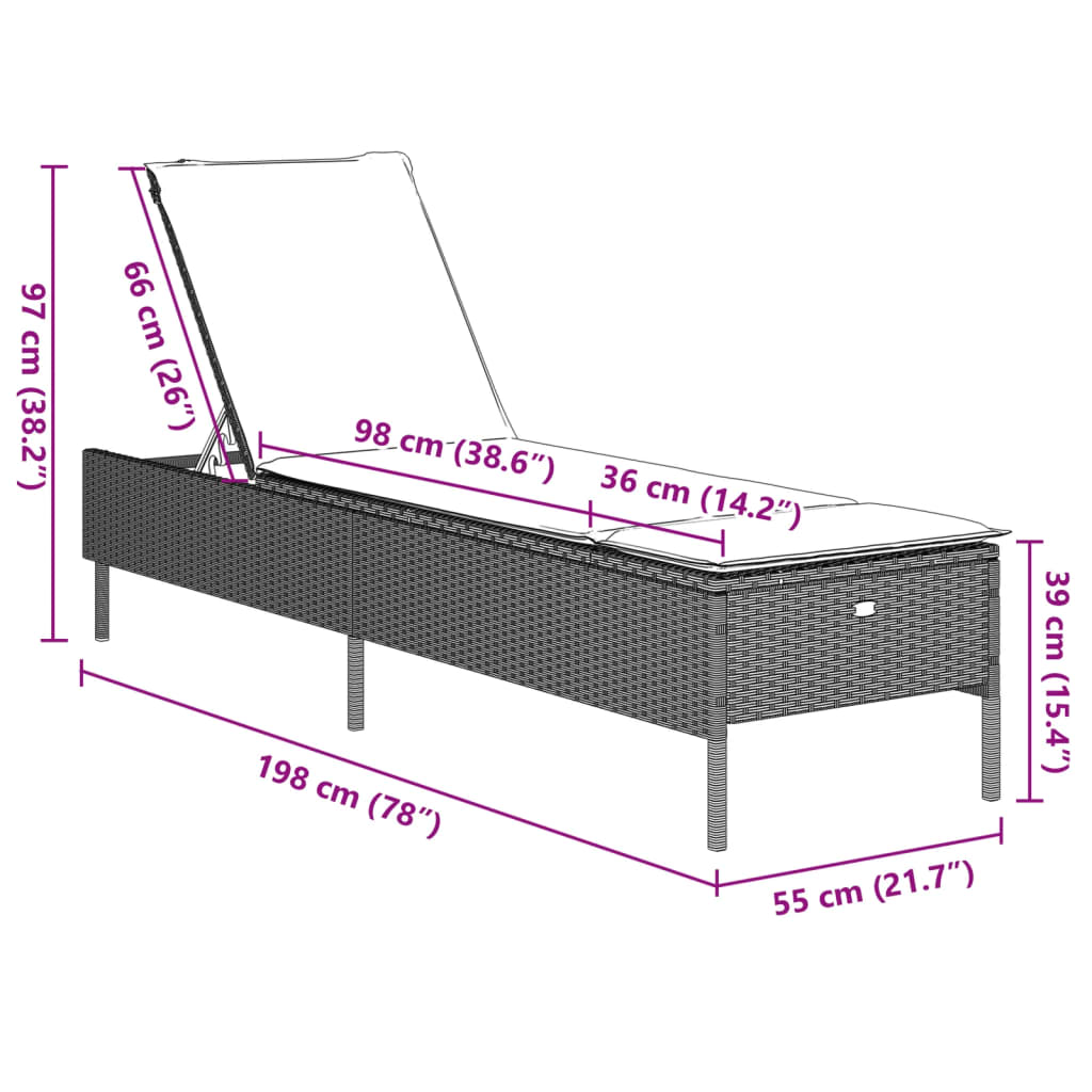 vidaXL Set Lettini Prendisole con Cuscini 3pz Grigio Chiaro Polyrattan