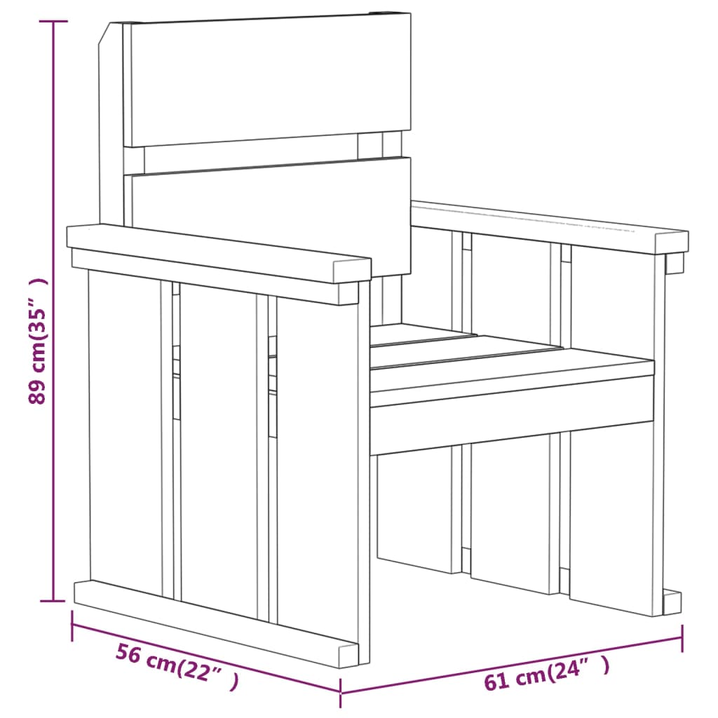 vidaXL Set da Pranzo da Giardino 5 pz in Legno di Pino Impregnato