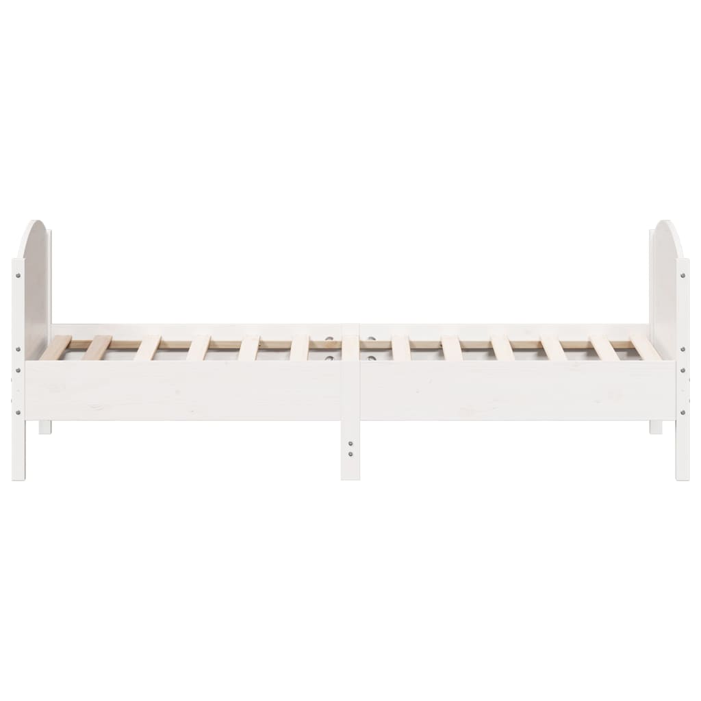 vidaXL Letto senza Materasso Bianco 90x200 cm Legno Massello di Pino