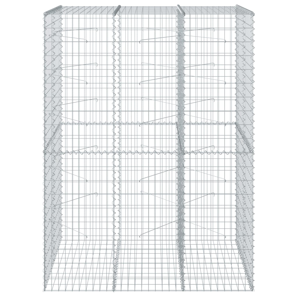 vidaXL Cesto Gabbione con Copertura 150x100x200 cm in Ferro Zincato