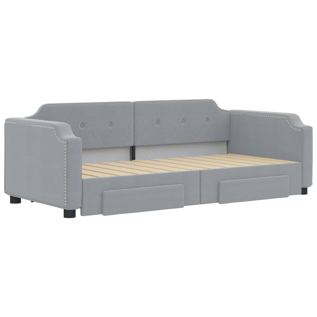 vidaXL Divano Letto Estraibile Cassetti Grigio Chiaro 80x200cm Tessuto