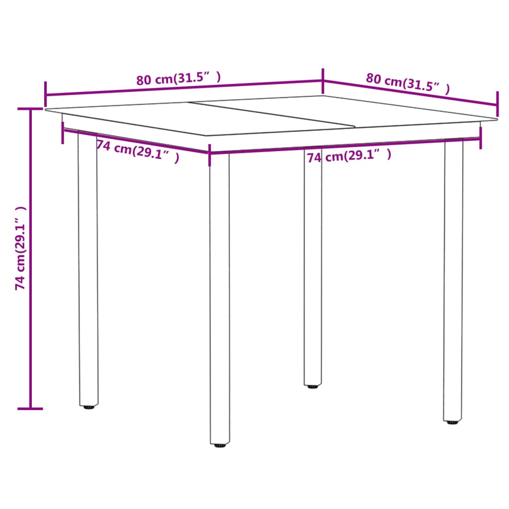 vidaXL Set Mobili da Pranzo per Giardino 5 pz Nero