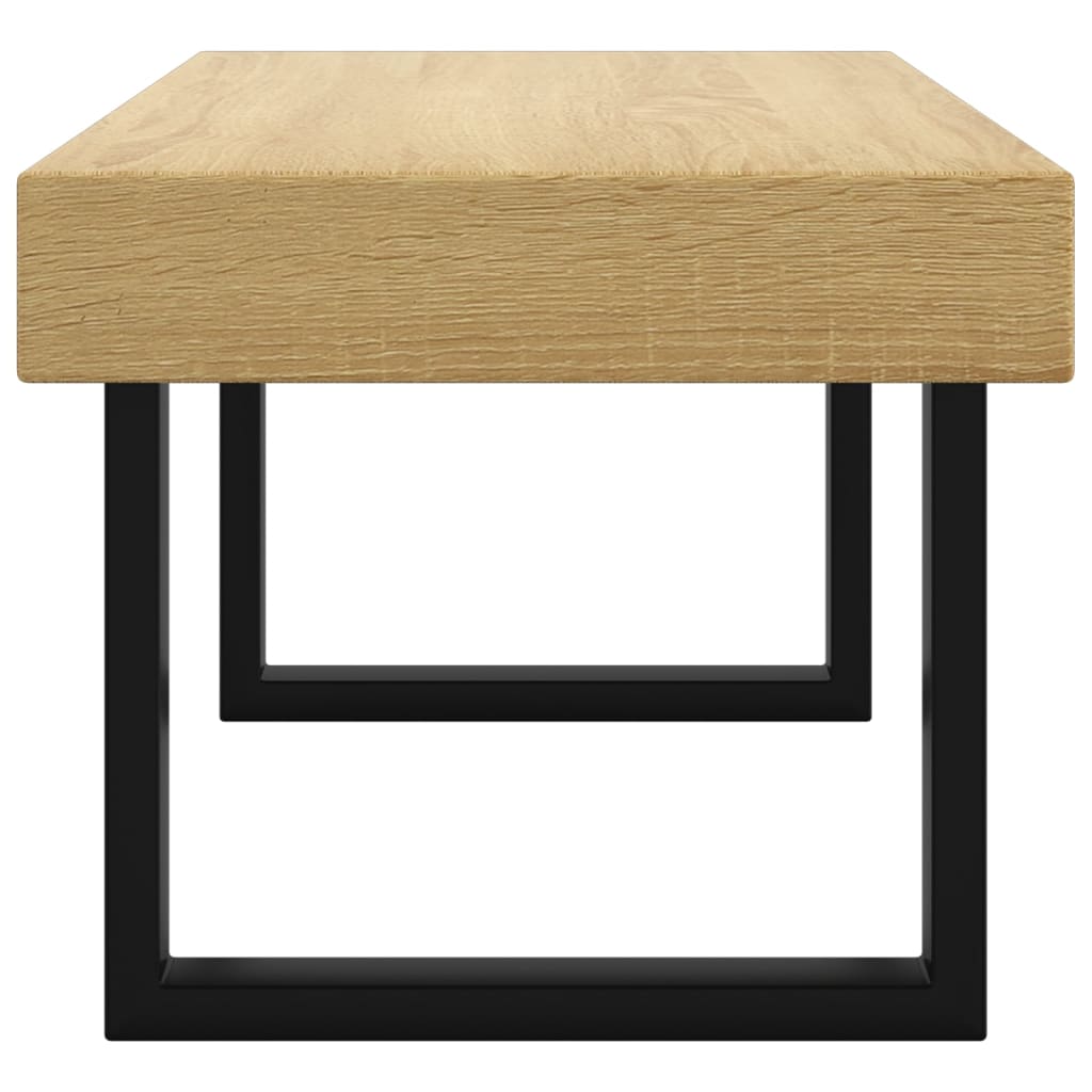 vidaXL Tavolino Salotto Marrone Chiaro e Nero 90x45x40 cm MDF e Ferro