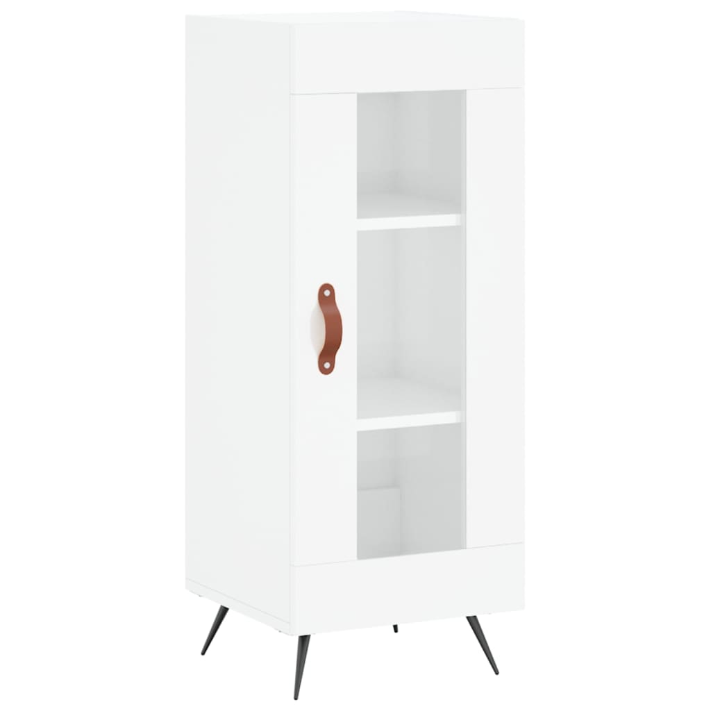 vidaXL Credenza 34,5x34x180 cm in Legno Multistrato Bianco Lucido