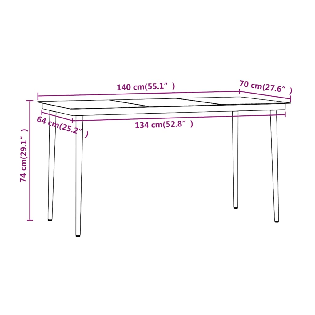 vidaXL Set da Pranzo per Giardino 5 pz con Cuscini Nero