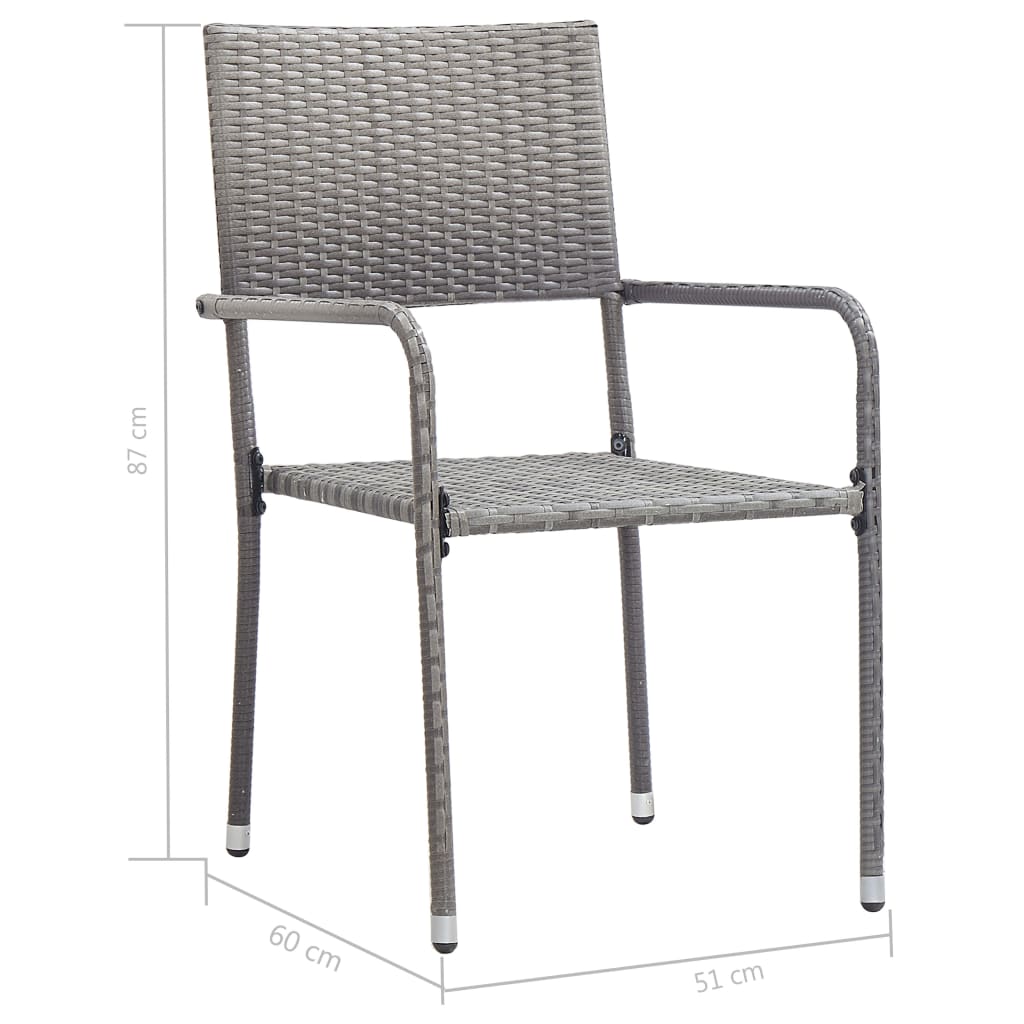 vidaXL Set Mobili da Pranzo Giardino 7 pz Polyrattan Antracite Grigio