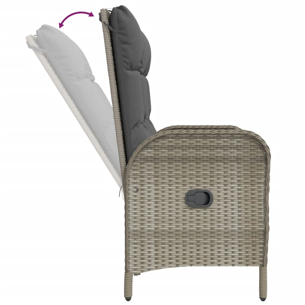 vidaXL Set da Pranzo da Giardino 4 pz con Cuscini in Polyrattan Grigio