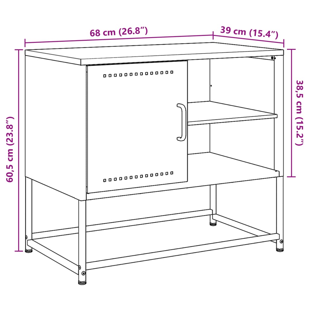 vidaXL Mobile TV Rosa 100,5x39x60,5 cm in Acciaio