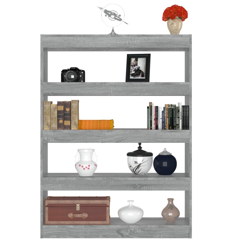 vidaXL Libreria/Divisorio Grigio Sonoma 100x30x135 cm