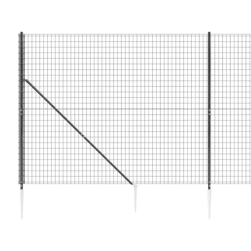 vidaXL Recinzione Metallica con Picchetti Ancoraggio Antracite 1,8x10m