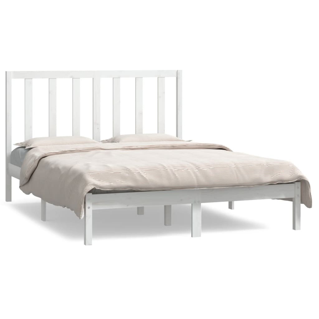 vidaXL Letto senza Materasso Bianco 140x190 cm Legno Massello di Pino