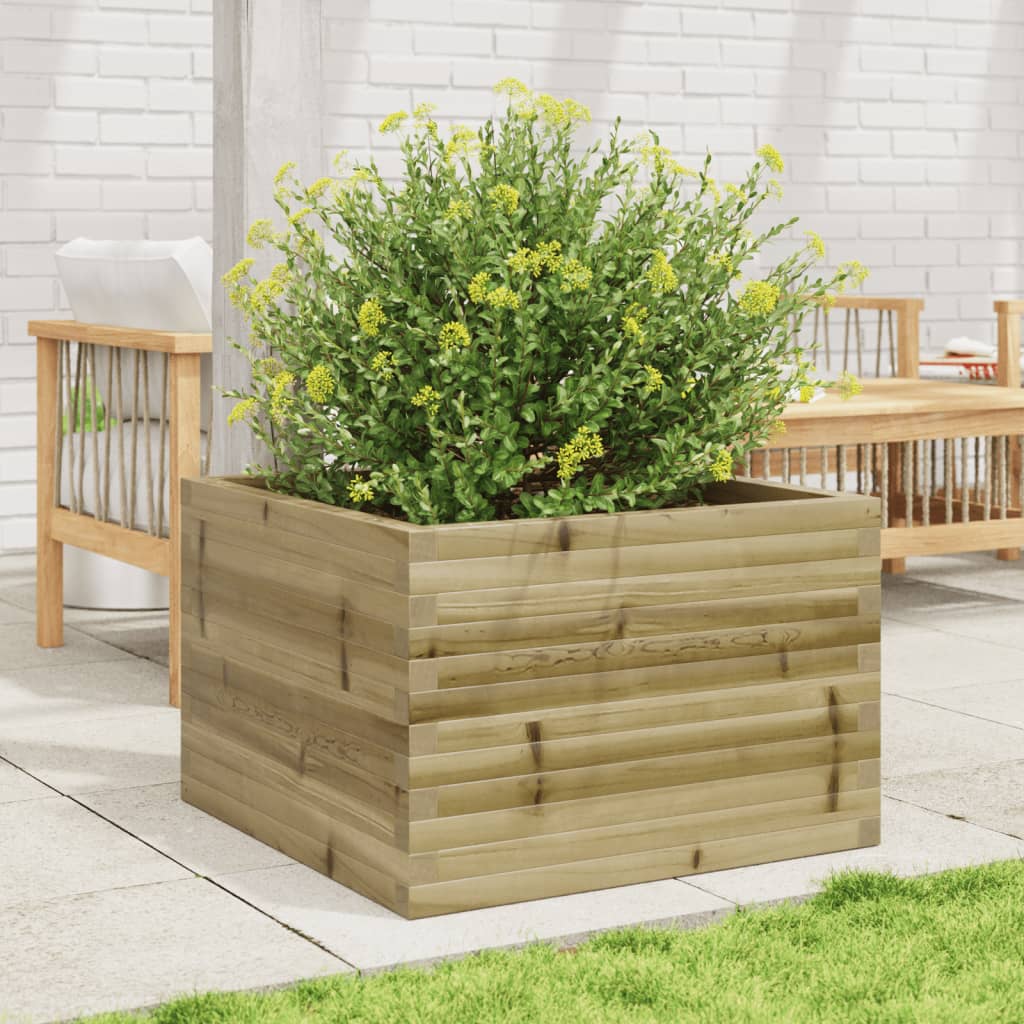 vidaXL Fioriera da Giardino 70x70x46 cm in Legno di Pino Impregnato