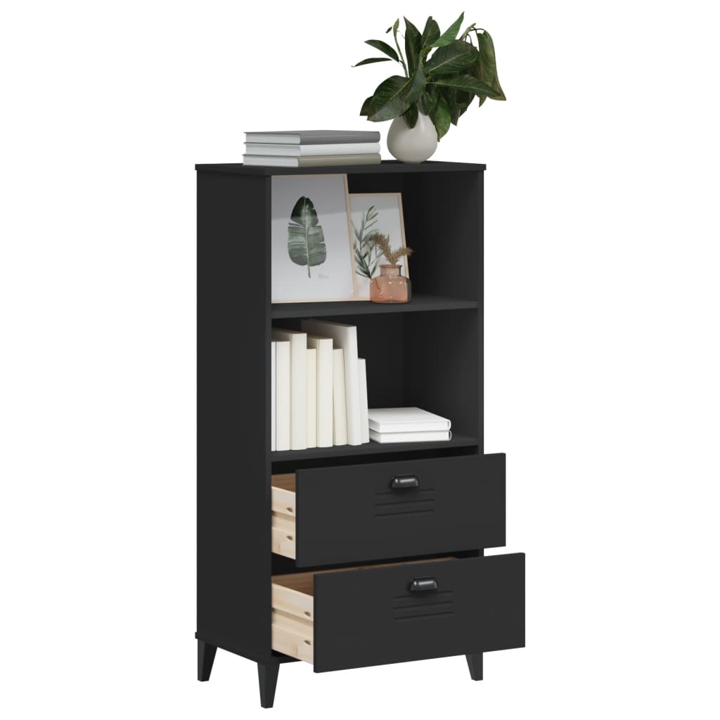 vidaXL Libreria VIKEN Nera 60x35x123 cm in Legno Multistrato