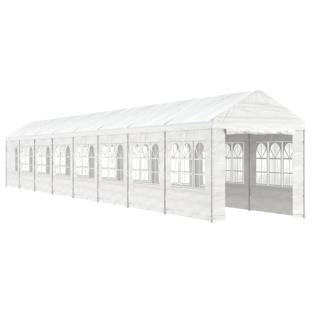 vidaXL Gazebo con Tetto Bianco 17,84x2,28x2,69 m in Polietilene