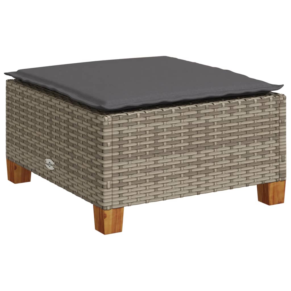 vidaXL Set Divani da Giardino 4 pz con Cuscini in Polyrattan Grigio