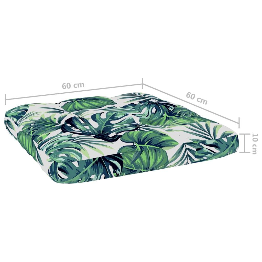 vidaXL Sedia da Giardino Cuscini Pattern Foglie Legno Pino Impregnato