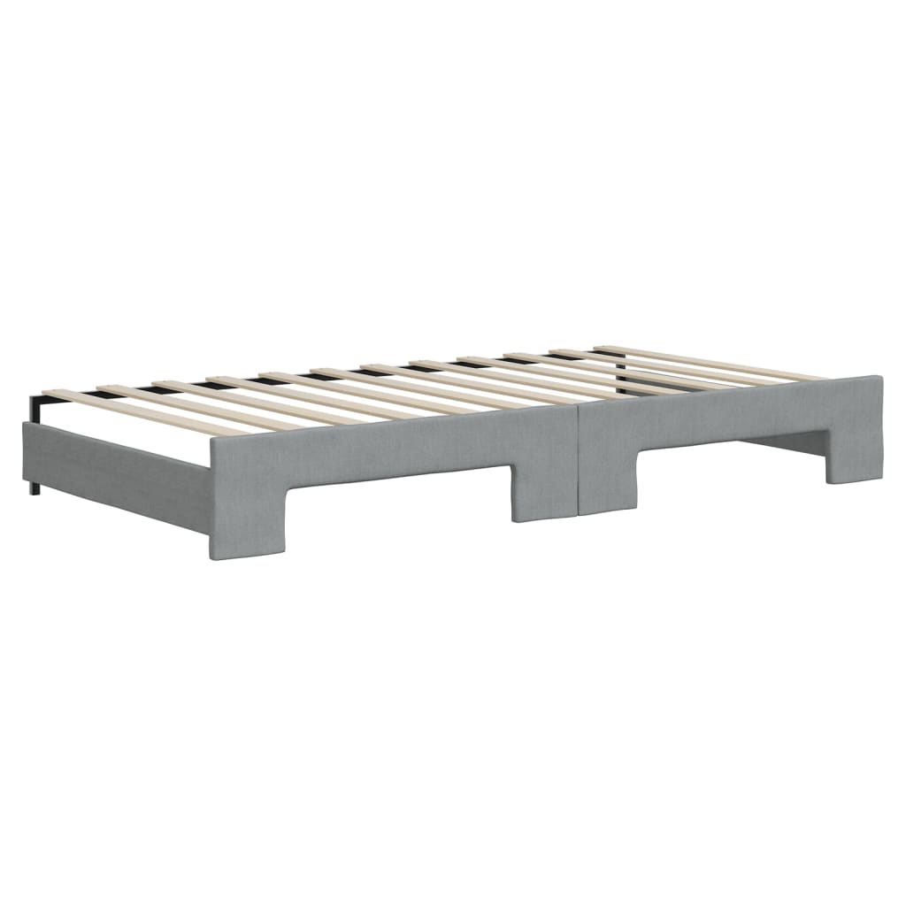 vidaXL Divano Letto Estraibile Cassetti Grigio Chiaro 100x200 Tessuto