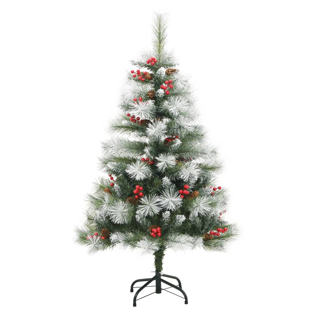 vidaXL Albero Natale Artificiale Incernierato con Pigne e Bacche 120cm