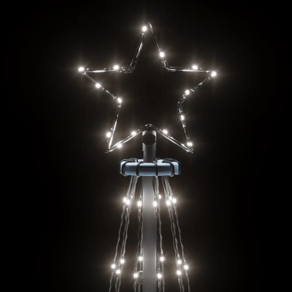 vidaXL Albero di Natale con Puntale Bianco Freddo 108 LED 180 cm