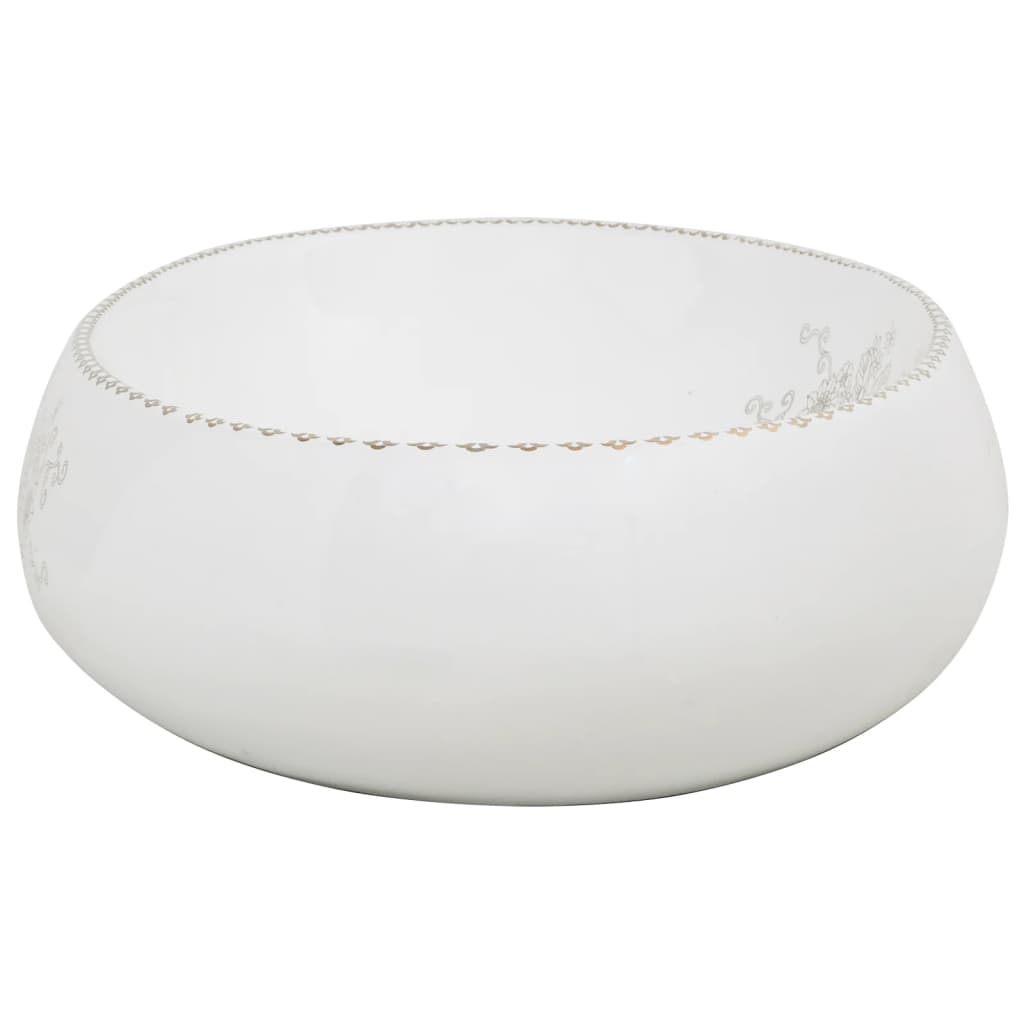 vidaXL Lavabo da Appoggio Bianco Ovale 59x40x15 cm Ceramica