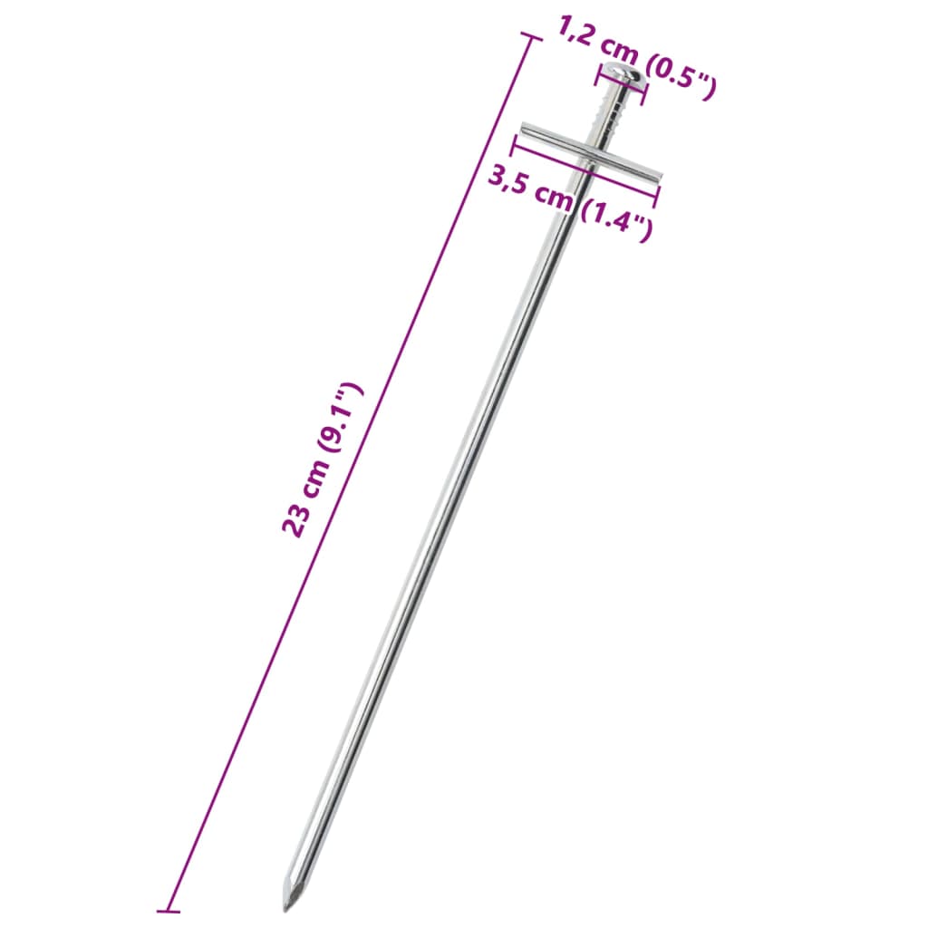 vidaXL Picchetti per Tenda 24 pz 23 cm Ø6 mm in Acciaio Zincato