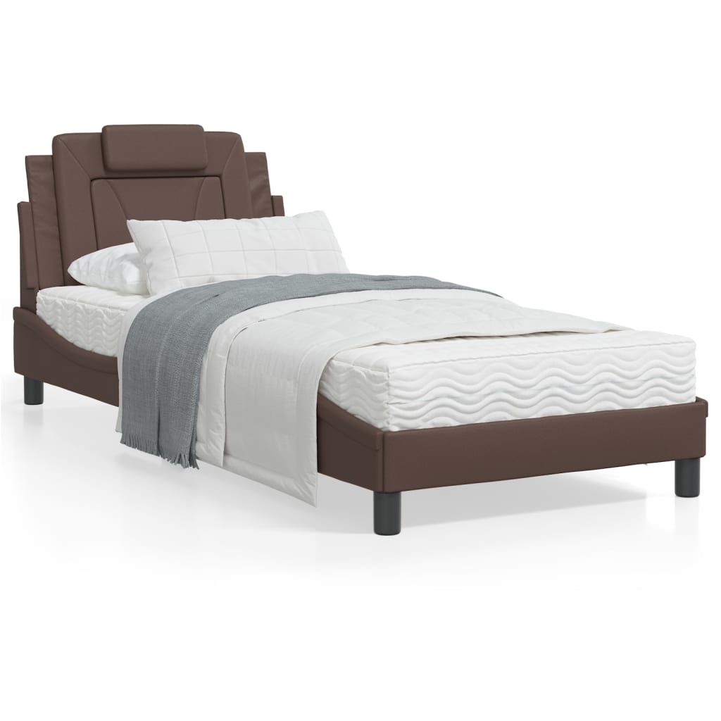 vidaXL Letto con Materasso Marrone 80x200 cm in Similpelle