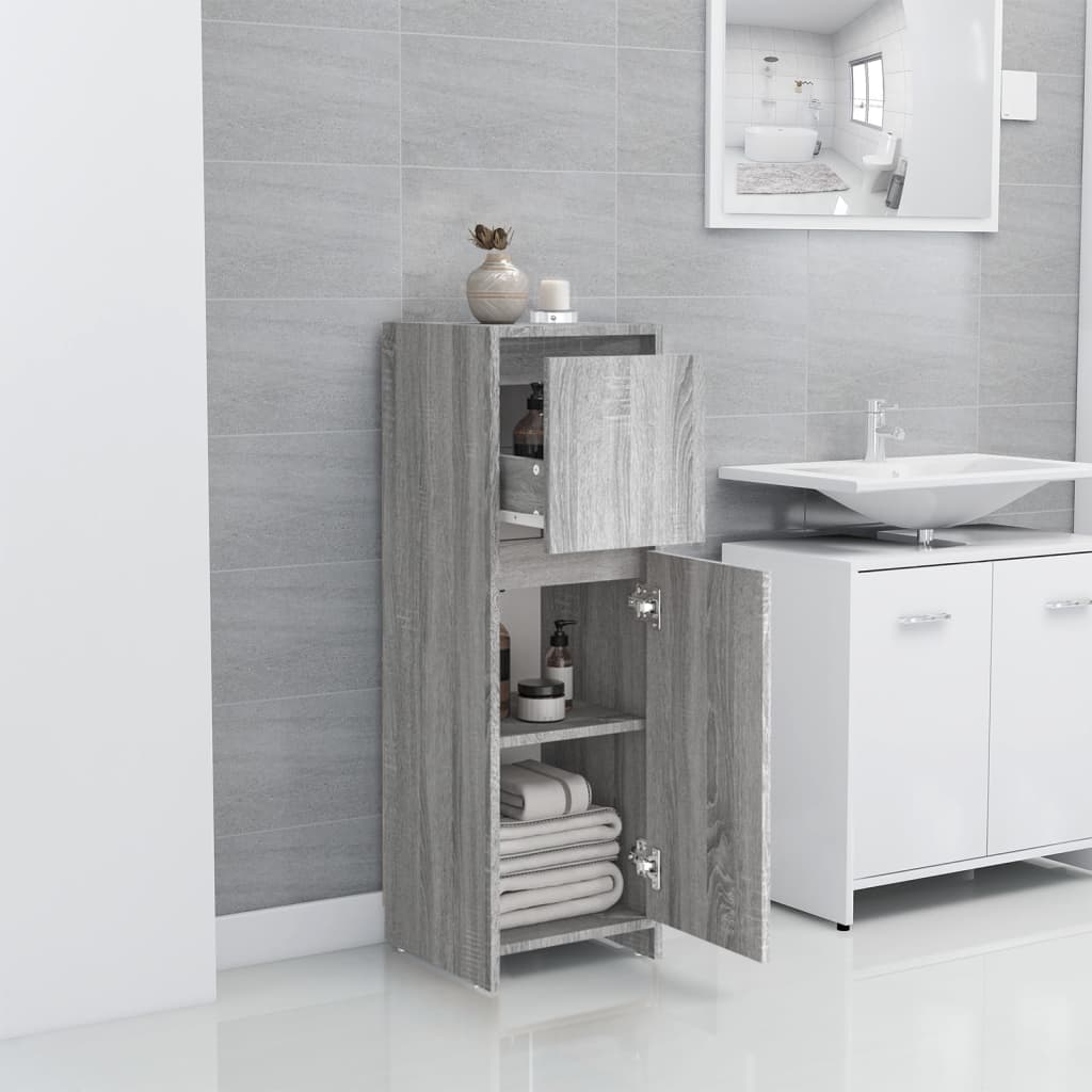 vidaXL Armadietto Bagno Grigio Sonoma 30x30x95 cm in Legno Multistrato