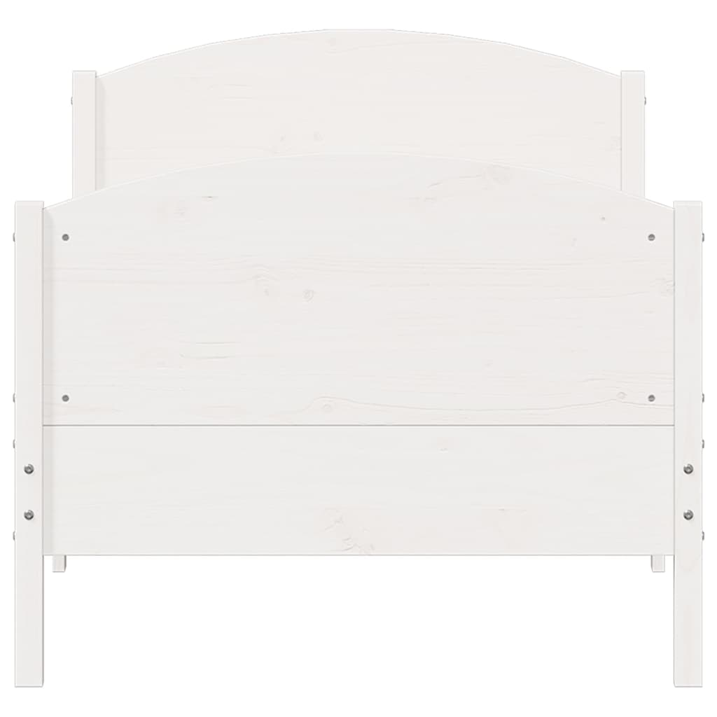 vidaXL Letto senza Materasso Bianco 90x200 cm Legno Massello di Pino