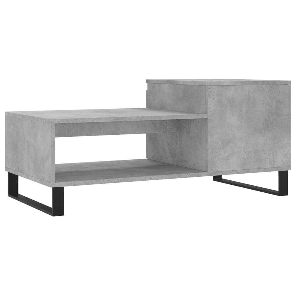 vidaXL Tavolino Salotto Grigio Cemento 100x50x45 cm Legno Multistrato