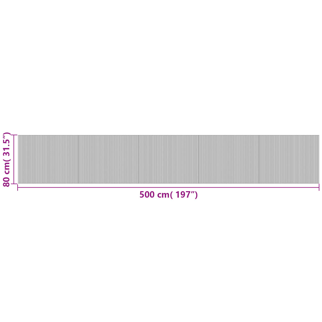 vidaXL Tappeto Rettangolare Marrone Scuro 80x500 cm in Bambù