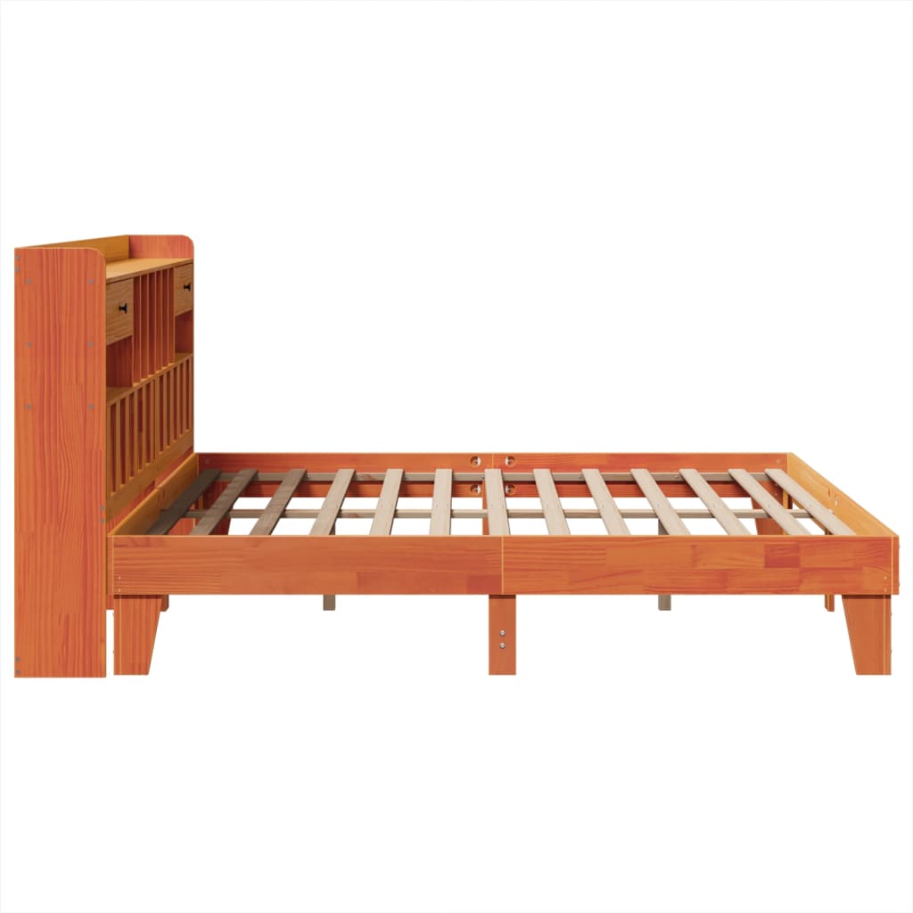 vidaXL Letto senza Materasso Marrone Cera 200x200 cm in Legno di Pino