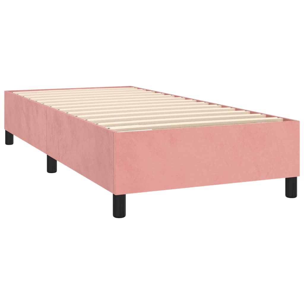 vidaXL Letto a Molle con Materasso e LED Rosa 100x200 cm in Velluto